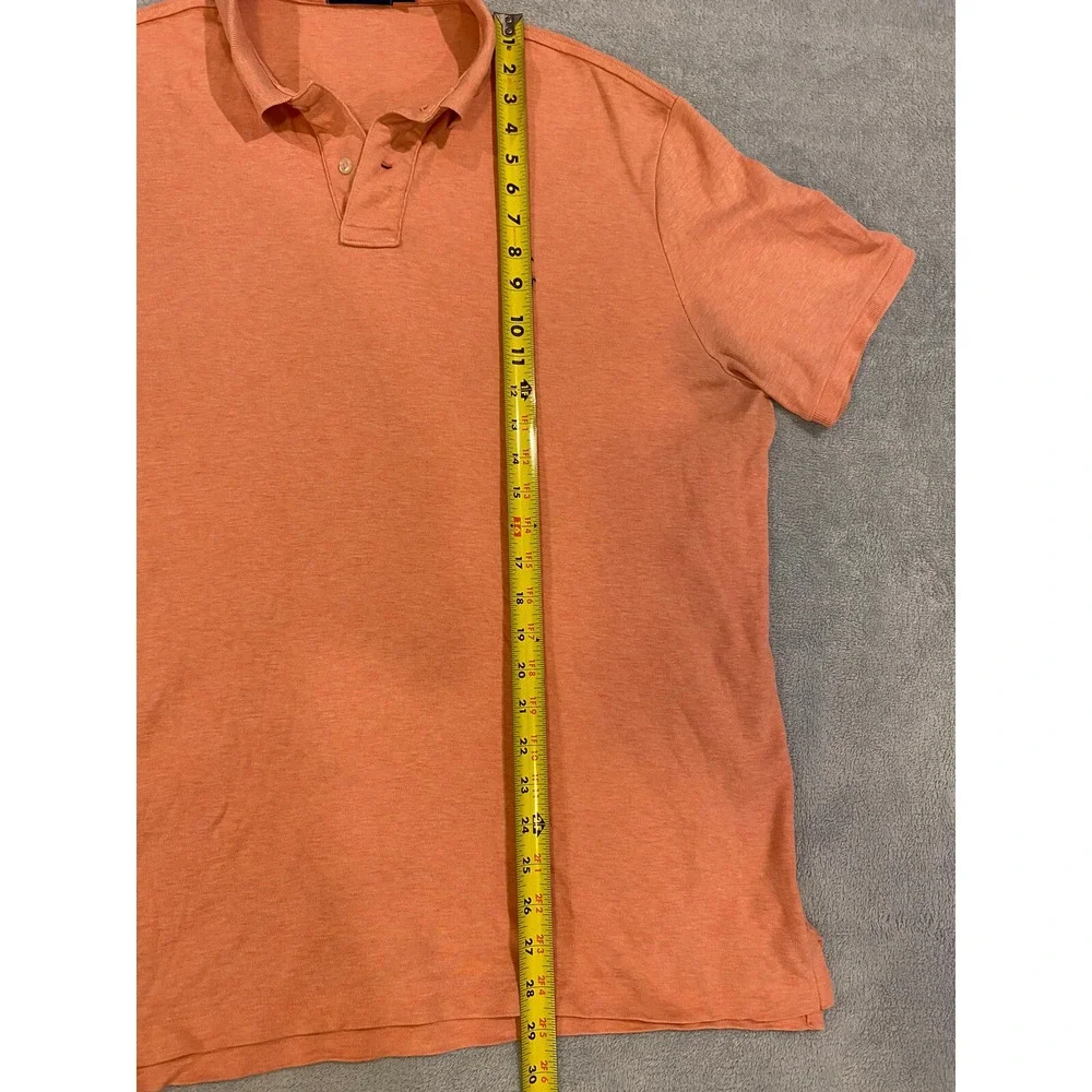 Mens Ralph Lauren Short Sleeve Golf Polo Shirt Cotton Soft Orange L Large